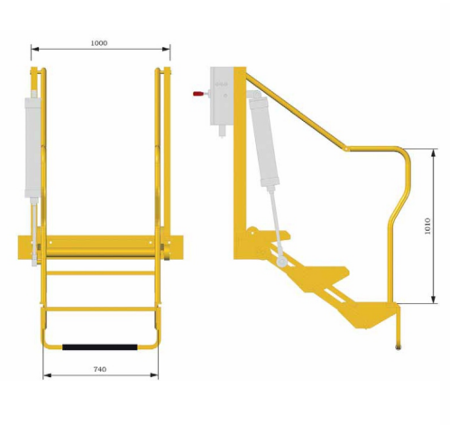 Escalera con Cilindro Neumático